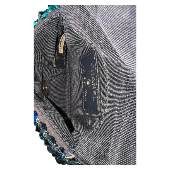 Chanel Crystal Micro Flap Bag CC Evening Ombre Iridescent Mini Crossbody Handbag - Picture 5 of 15